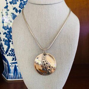 Brighton A La Mode Silver Round Pendant Necklace